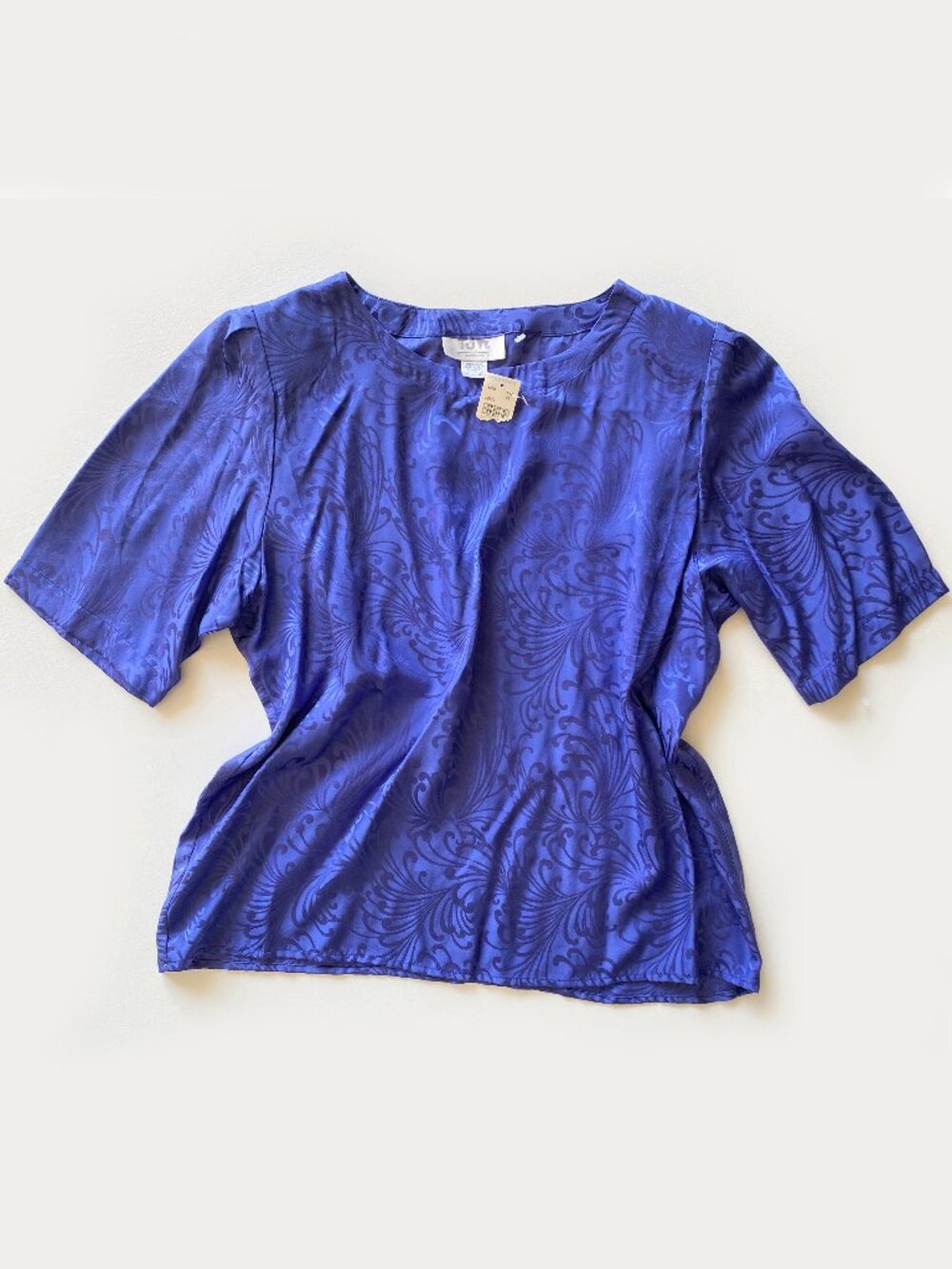 90s Vintage Mervyns NWT 100% Silk Top Purple Size 16 Blouse